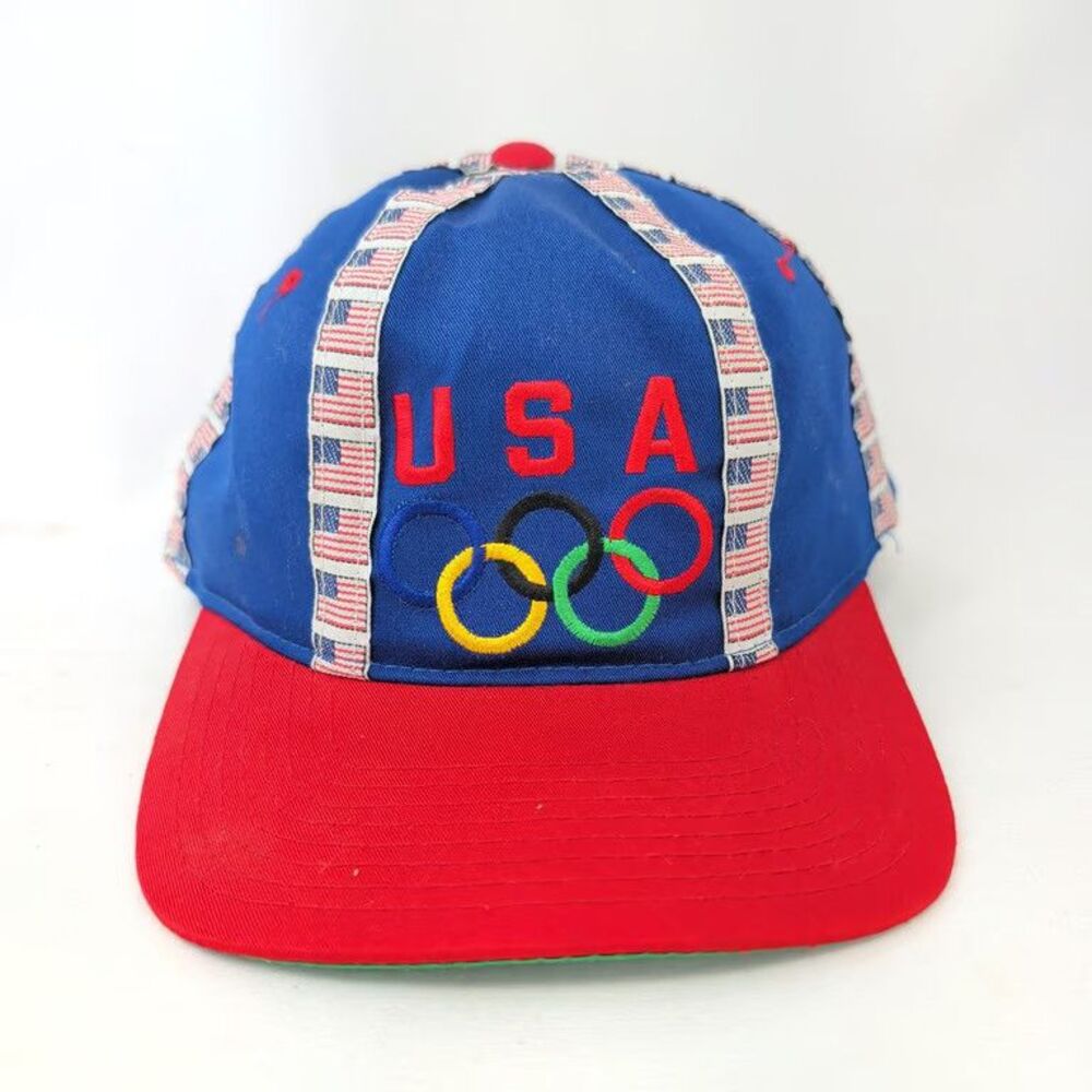 Vintage Team USA Olympics Starter Hat Snapback Tri Power 90s Green Underbrim